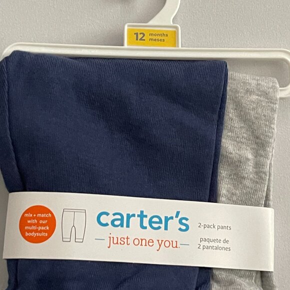 Carter's Just One You Baby Unisex 12M Pull-On Pants Assorted (2 Pack) NWT - Picture 3 of 5
